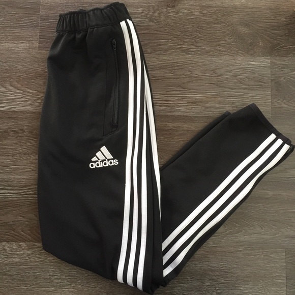 Adidas Climacool Black Training Pants Three White Stripes #5 Youth Large - Picture 2 of 10